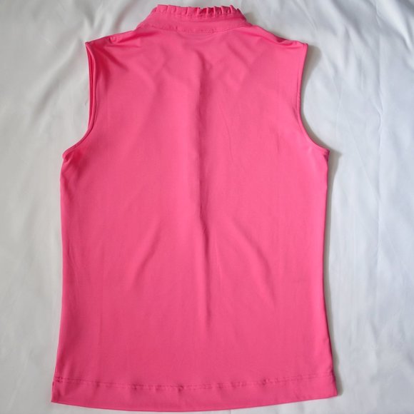 Hot Pink Rhinestone Button Athletic Top - Picture 2 of 5